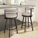 Strick & Bolton Klykov Upholstered Back 26-inch Swivel Metal Counter Stool - Thumbnail 1