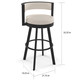 Strick & Bolton Klykov Upholstered Back 26-inch Swivel Metal Counter Stool - Thumbnail 17