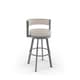 preview thumbnail 13 of 102, Amisco Browser Swivel Bar Stool Cream Faux Leather / Glossy Grey Metal