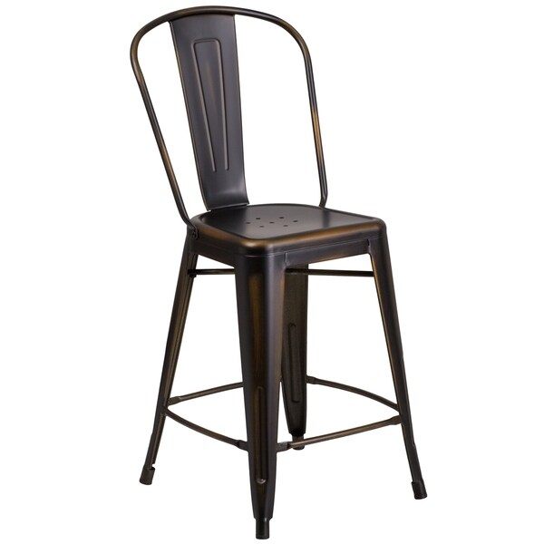Carbon Loft Ernest Distressed Metal Indoor 24-inch Counter Stool