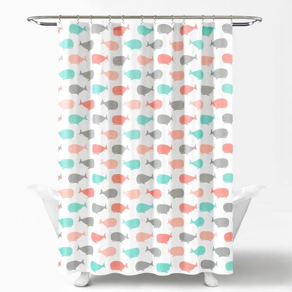 Shop Taylor Olive Lums Navy Whale Shower Curtain On Sale