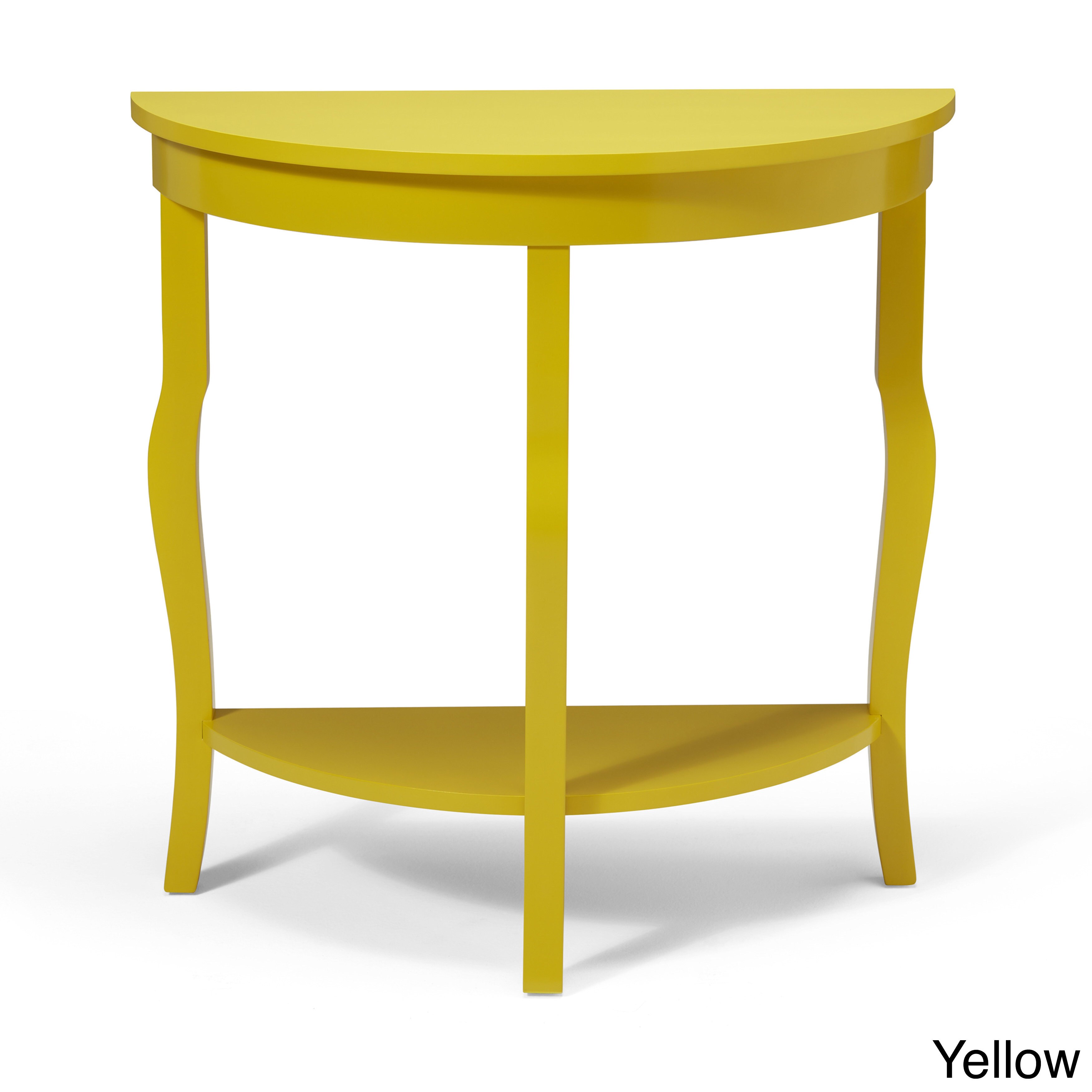 Kate And Laurel Lillian Wood Half Moon Console Table With Shelf Kate And Laurel Lillian Wood Half Moon Console Table With Shelf