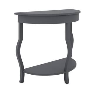 Grey Semi Circle Coffee Console Sofa End Tables Online At Clay Alder Home Cottonwood Wood Half Moon Console Table With Shelf