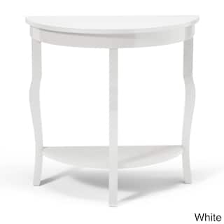 White Semi Circle Coffee Console Sofa End Tables Online At Clay Alder Home Cottonwood Wood Half Moon Console Table With Shelf