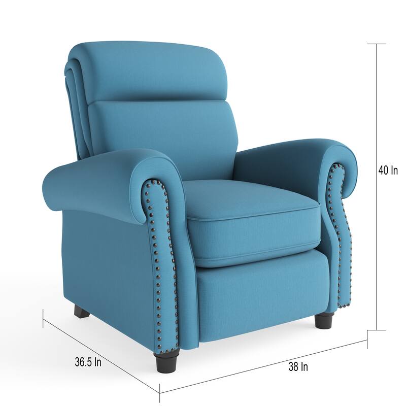 Copper Grove Jessie ProLounger Caribbean Blue Linen Push Back Recliner Chair