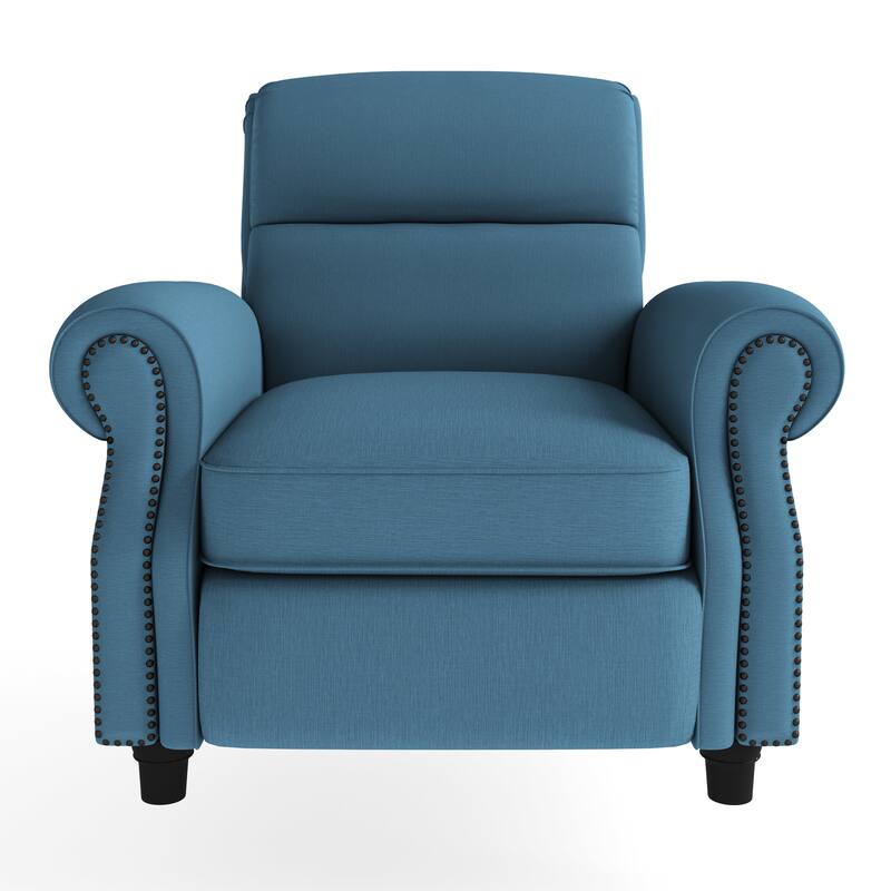 Copper Grove Jessie ProLounger Caribbean Blue Linen Push Back Recliner Chair