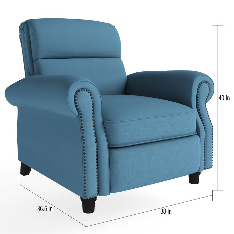 Copper Grove Jessie ProLounger Caribbean Blue Linen Push Back Recliner Chair