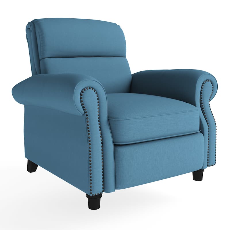 Copper Grove Jessie ProLounger Caribbean Blue Linen Push Back Recliner Chair