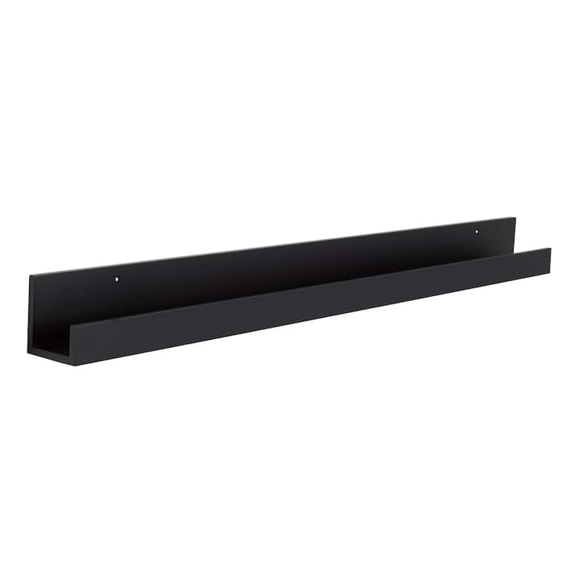 Porch & Den Bear Wood Holder Ledge Floating Wall Shelf - Black