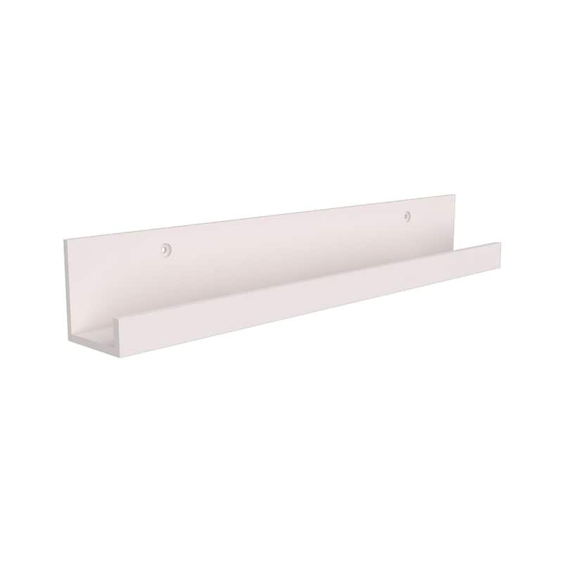 Porch & Den Bear Wood Holder Ledge Floating Wall Shelf - White