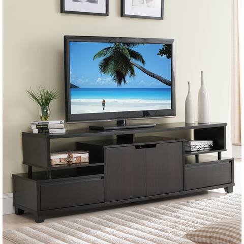 Porch & Den Brickell Tiered Storage Cappuccino 70-inch TV Stand