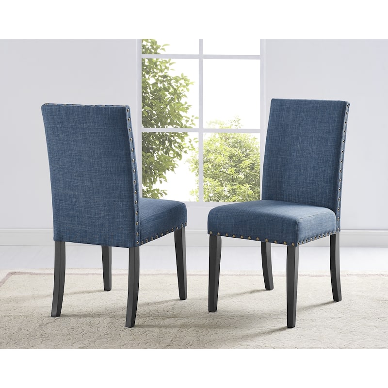 Copper Grove Humboldt Nailhead-trim Fabric Dining Chairs (Set of 2) - Blue