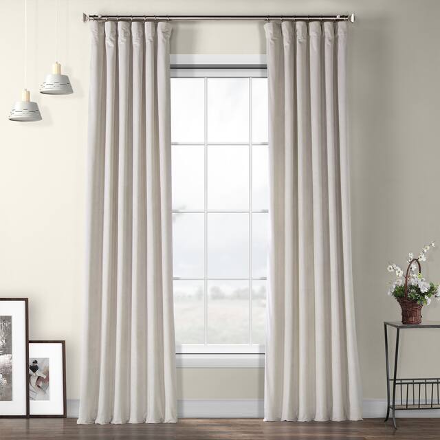 Exclusive Fabrics Heritage Plush Velvet Sing Curtain Panel - 50 X 108 - City Grey