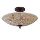 preview thumbnail 2 of 0, 2-light Dark Bronze/Stained Glass Semi-Flush Mount