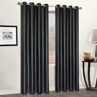 Luxury Collection Faux Leather Blackout Single Curtain Panel