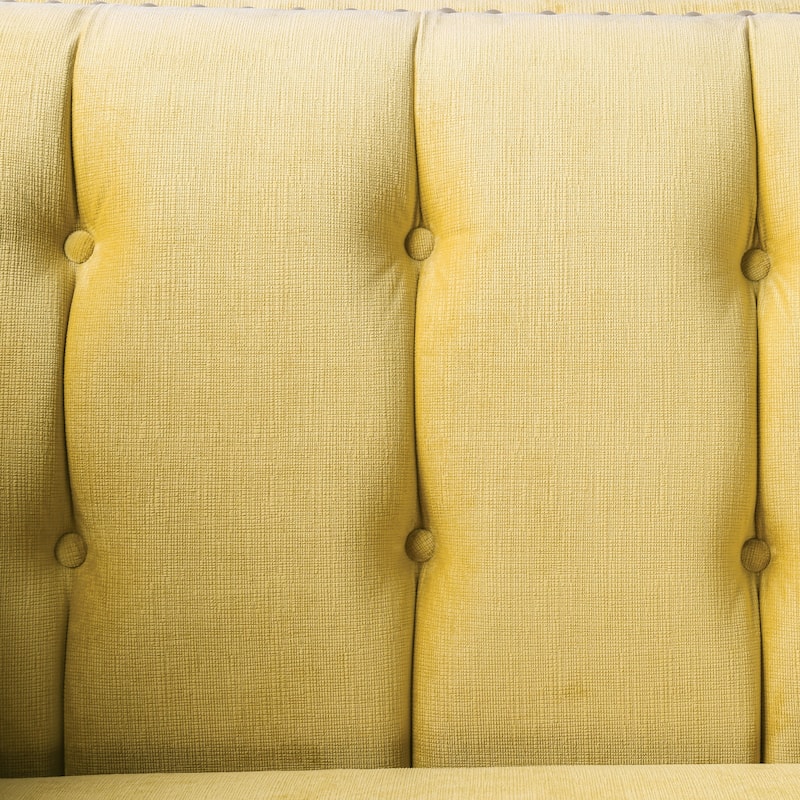 Nall Transitional Fabric Tufted Tuxedo Loveseat by Furniture of America