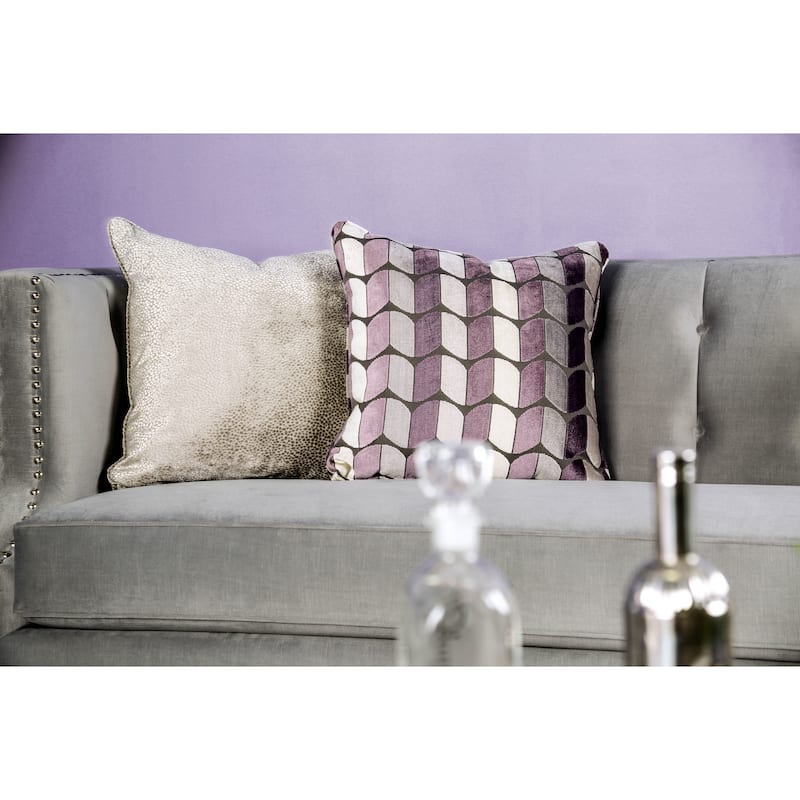 Nall Transitional Fabric Tufted Tuxedo Loveseat by Furniture of America