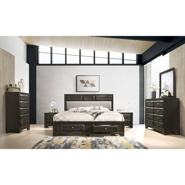 Shop Oakland Antique Gray Finish Wood 6 Pc King Size Bedroom