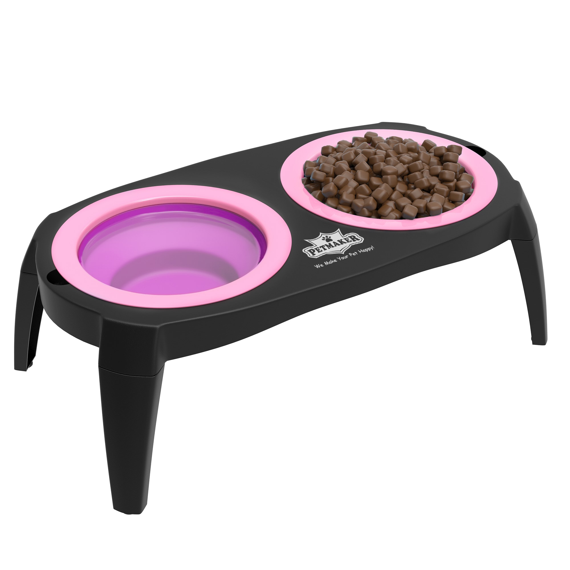 PawHut 6 Height Small Puppy Dog Feeding Station for Messy Pets