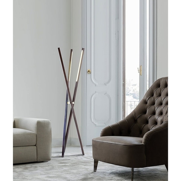 Nova Lighting Jackknife Tripod Floor Lamp/ Pecan