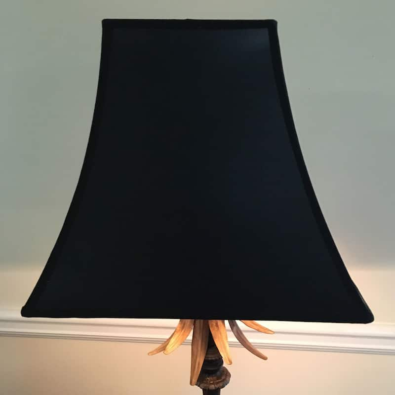 Royal Designs Black Square Bell Hardback Lamp Shade with Ponyhair Gold Lining