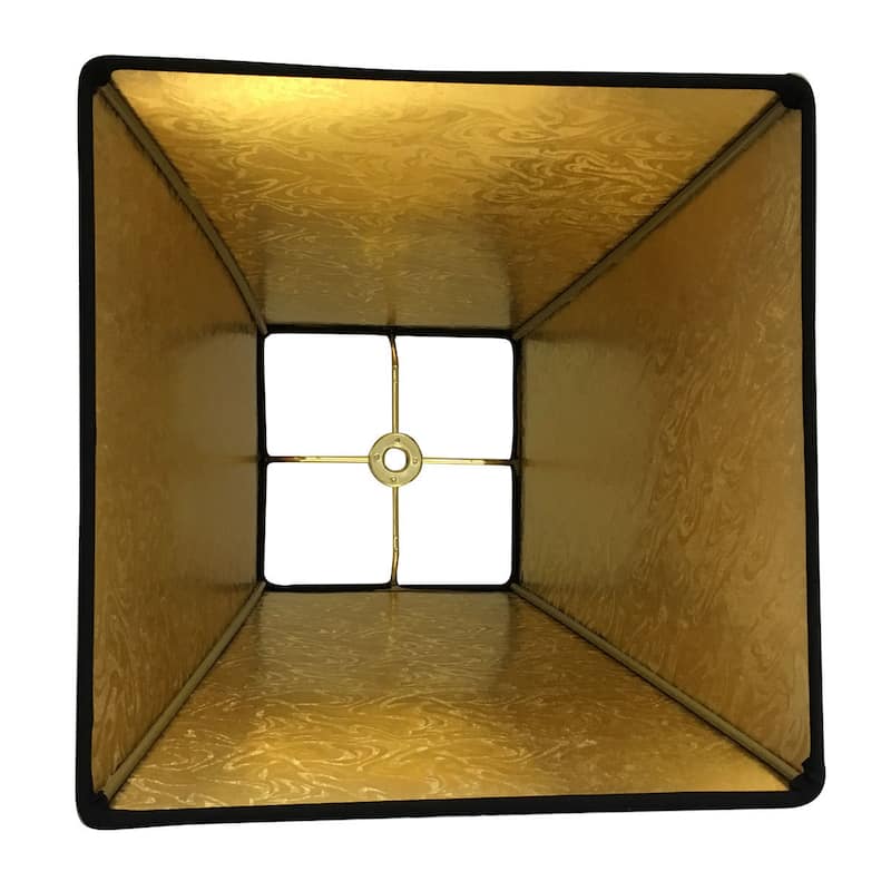 Royal Designs Black Square Bell Hardback Lamp Shade with Ponyhair Gold Lining