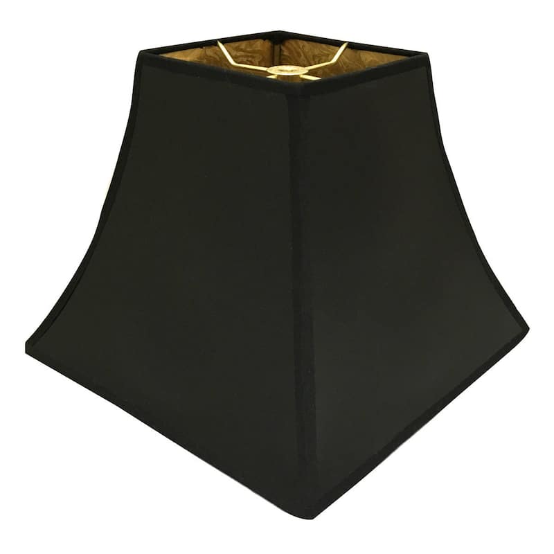 Royal Designs Black Square Bell Hardback Lamp Shade with Ponyhair Gold Lining