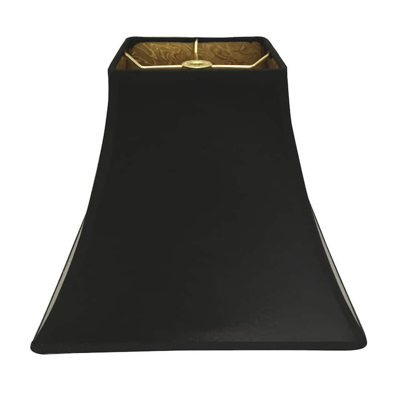 Royal Designs Black Square Bell Hardback Lamp Shade with Ponyhair Gold Lining