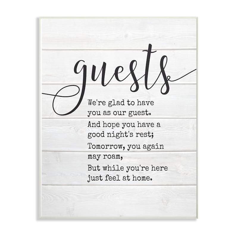 Stupell Guests Feel At Home Wall Art - wood plaque - 10 x 15