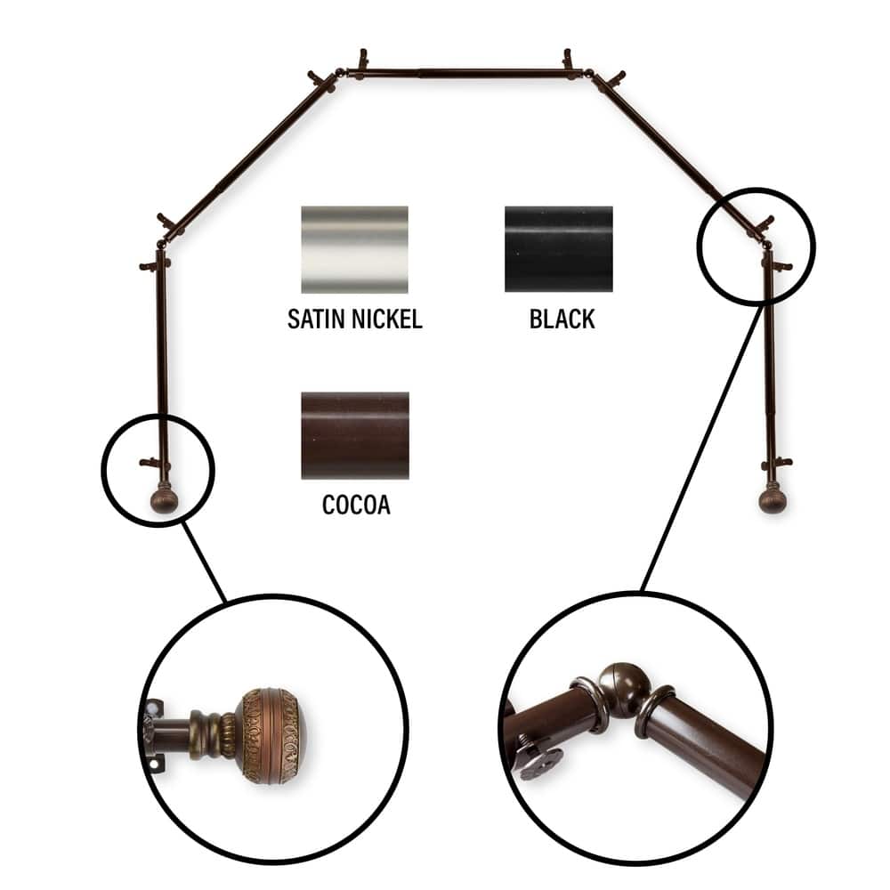 InStyleDesign Helena 5-Sided Bay Window Curtain Rod