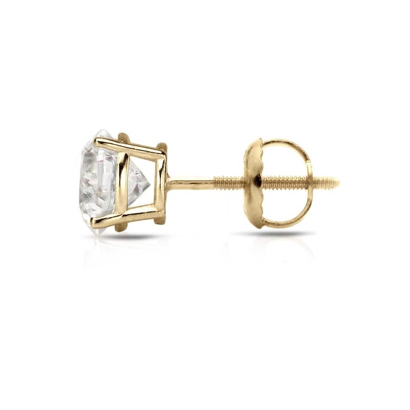 Auriya 3/4ctw Clarity-enhanced SINGLE STUD (1) Diamond Earring 18k Yellow Gold (H-I, I2-I3)