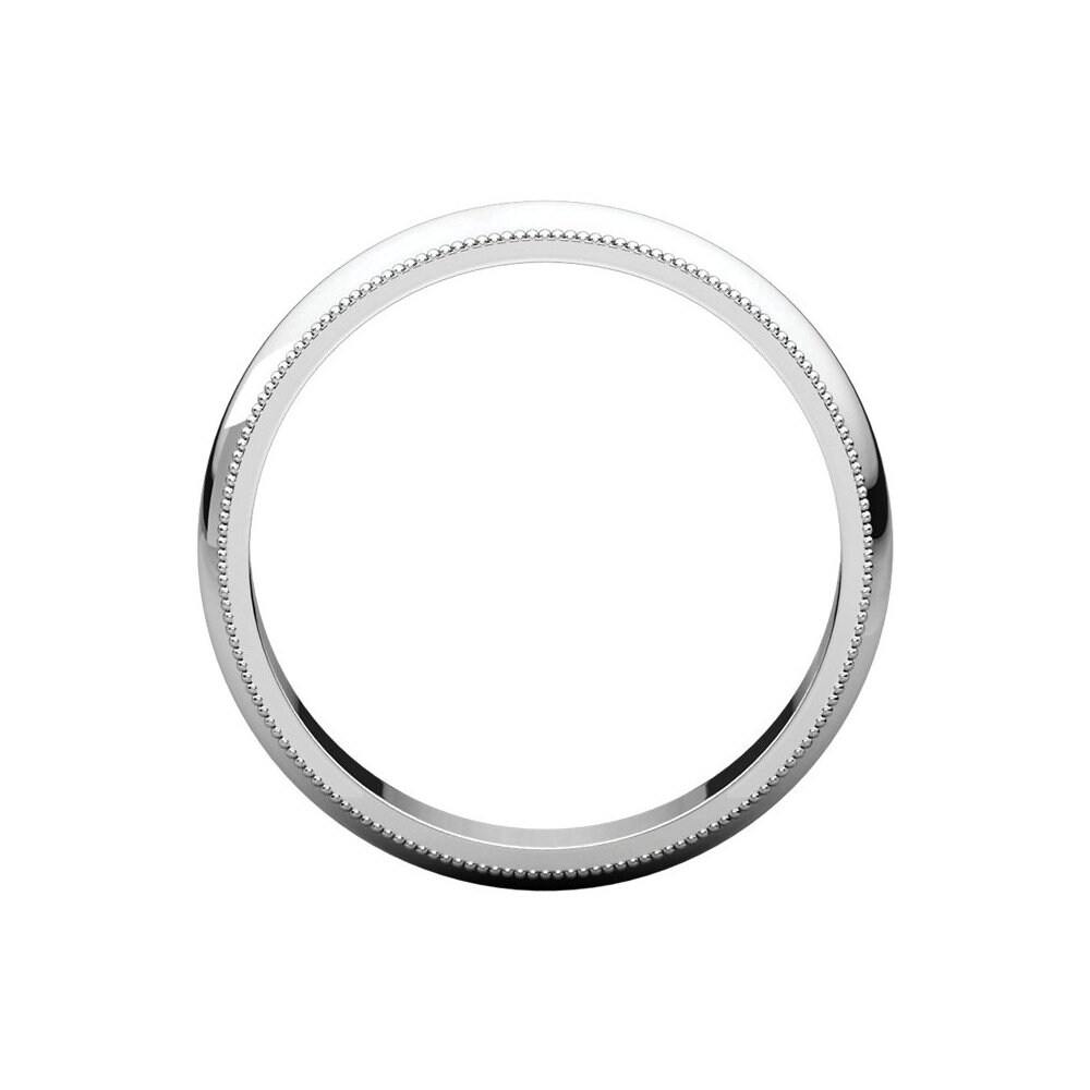 Full /& Half Sizes 14k White Gold 3mm Light Half Round Wedding Ring Band Size 4-14