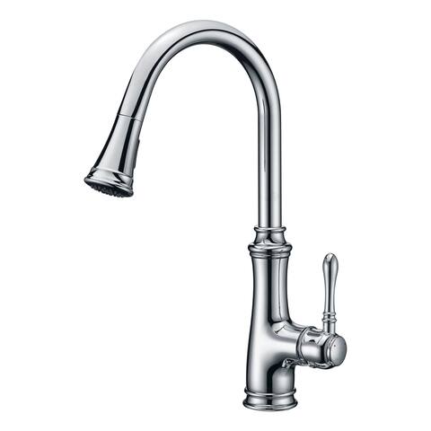 ANZZI Luna Single Handle Pull-Down Sprayer Kitchen Faucet in Polished Chrome - Polished chrome