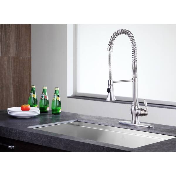 Bastion Single Handle Standard Kitchen Faucet in Brushed Nickel Bastion Single Handle Standard Kitchen Faucet in Brushed Nickel