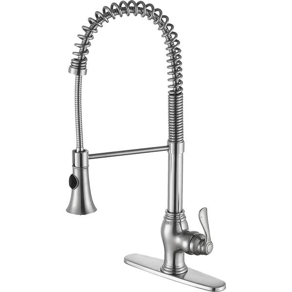 Bastion Single Handle Standard Kitchen Faucet in Brushed Nickel Bastion Single Handle Standard Kitchen Faucet in Brushed Nickel