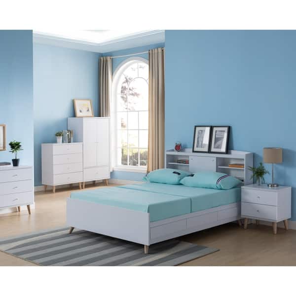 Shop Taylor Olive Millwood Modern White Platform Storage Bed