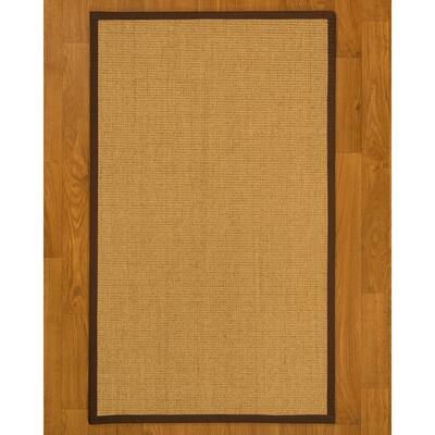 NaturalAreaRugs Largo Natural Sisal Area Rug, Non-Slip Latex Backing, (4' by 6') Brown Border - 4' x 6'