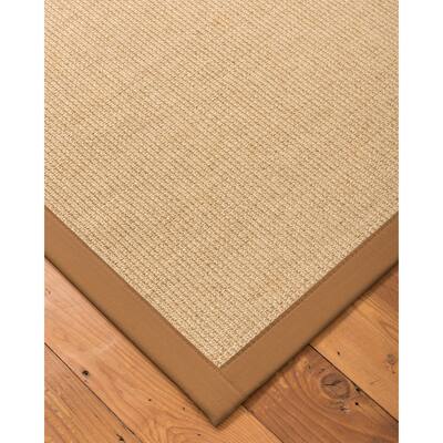 NaturalAreaRugs Largo Natural Sisal Area Rug, Non-Slip Latex Backing, (4' by 6') Sienna Border - 4' x 6'