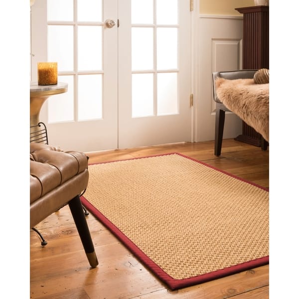 Shop Naturalarearugs Vienna Natural Sisal Area Rug Non Slip Latex Backing 4 By 6 Red Border 4 X 6 Free Shipping Today Overstock 20261939