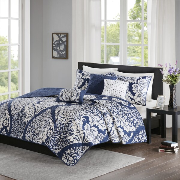 Madison Park Marcella Indigo 6-piece Coverlet Set