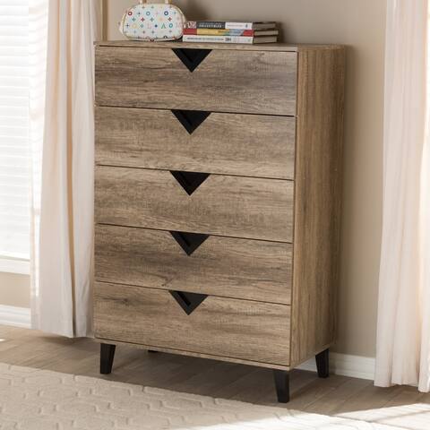 Carson Carrington Dragor Contemporary 5 Drawer Chest By 2019