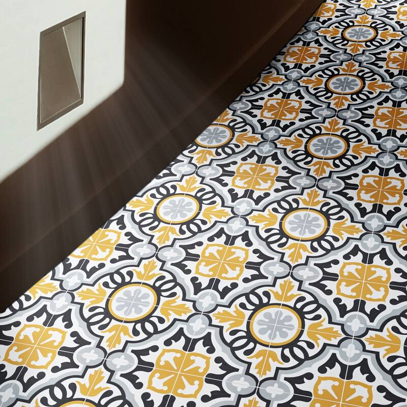 Handmade Baha in Orange, Black, Grey Tile, Pack of 12 (Morocco)