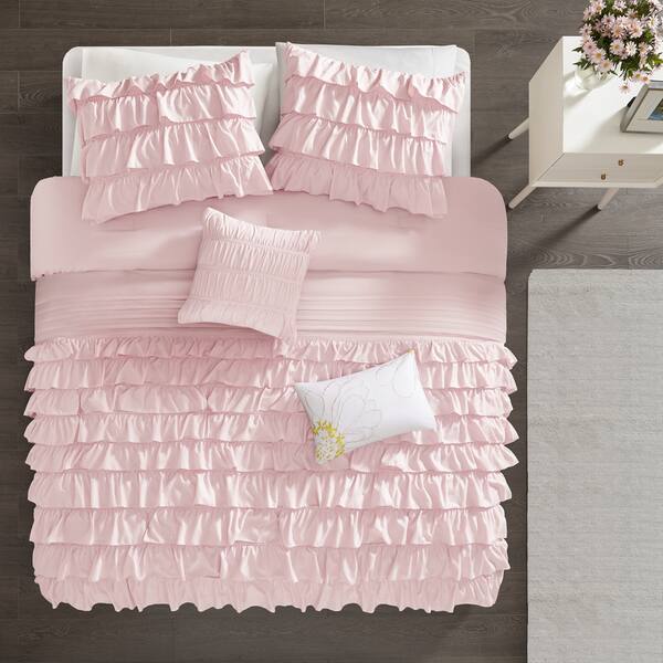 Shop Intelligent Design Demi Blush 5 Piece Ruffle Comforter Set