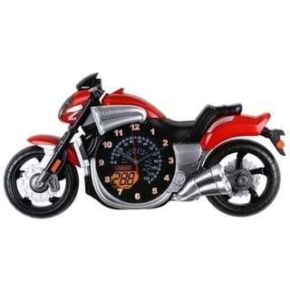 Red Bike Motorcycle Wall Clock Children's Home Decor 23" x 12"