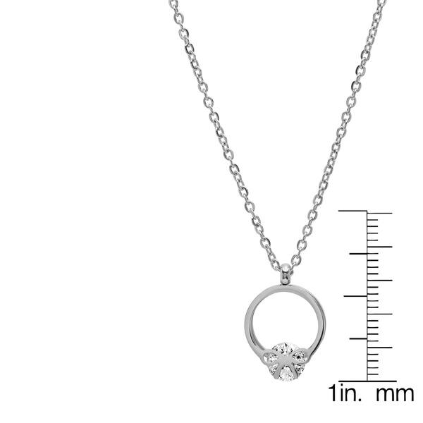Shop Piatella Ladies Stainless Steel Engagement Ring Chain Necklace In 2 Colors On Sale Overstock 20271173