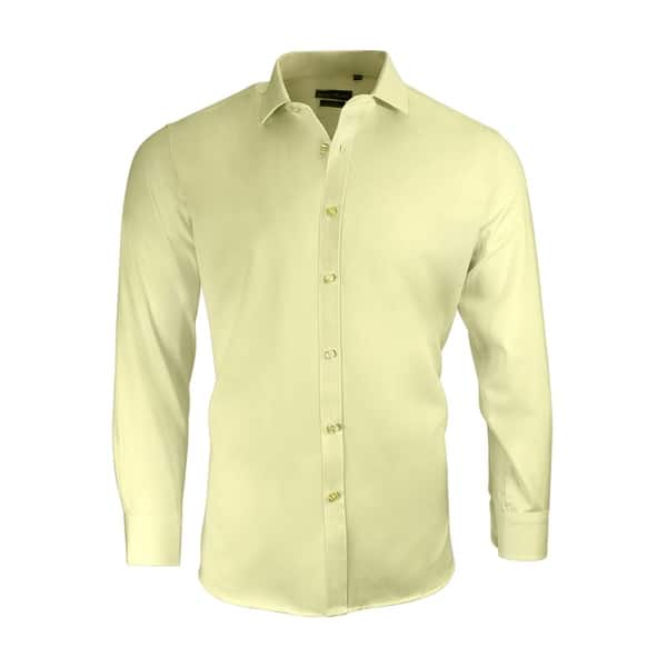 15 36 37 dress shirt G-style USA Men's Regular Fit Long Sleeve Solid Color Dress Shirts - Orange - Large - 16-16.5