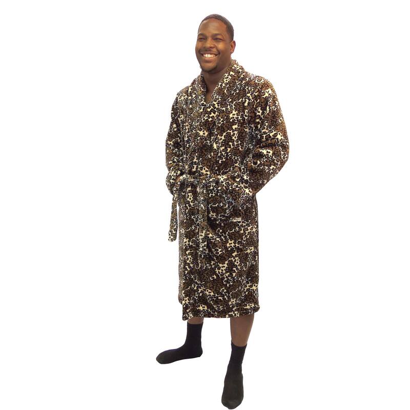 Home Soft Things Men & Women Bathrobe Printed Flannel Fleece Cloth