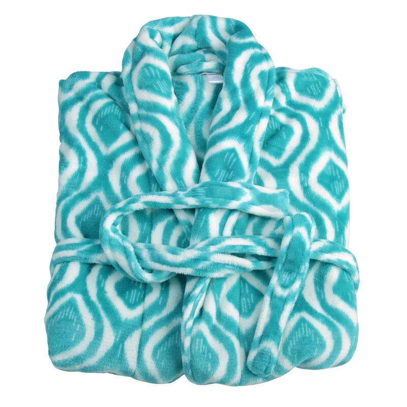 Home Soft Things Men & Women Bathrobe Printed Flannel Fleece Cloth