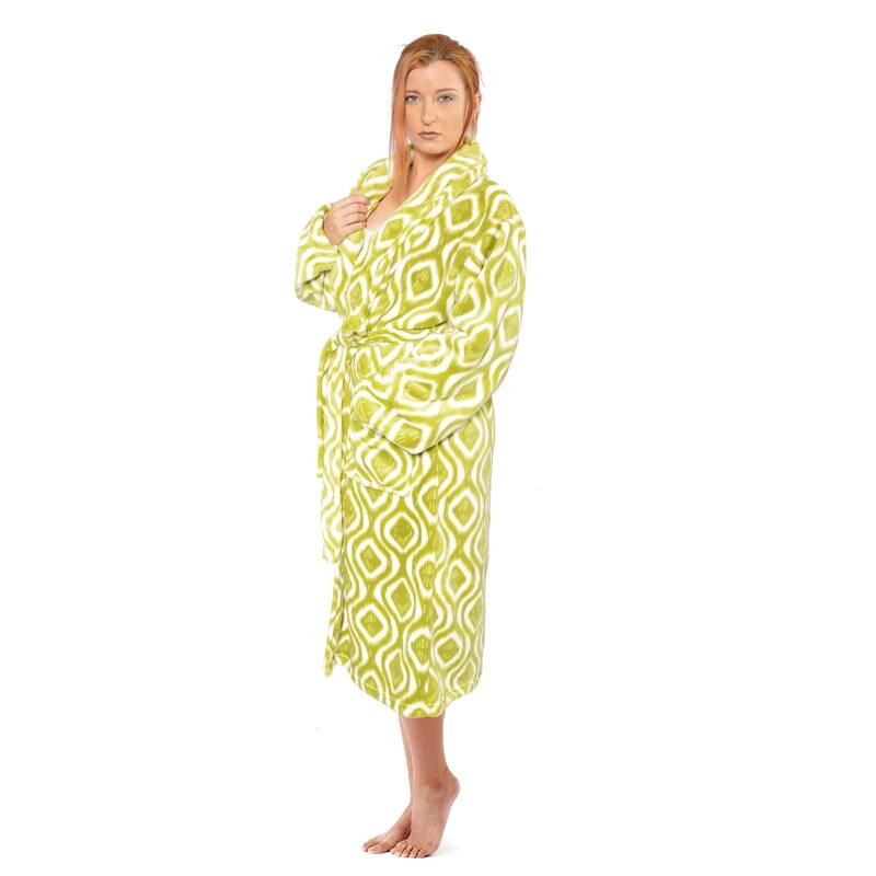 Home Soft Things Men & Women Bathrobe Printed Flannel Fleece Cloth