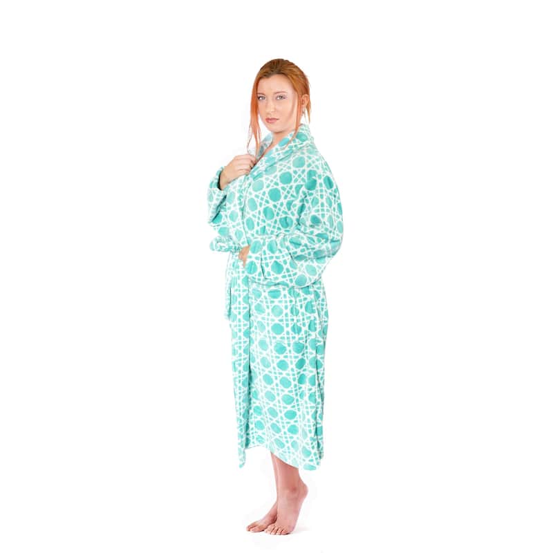 Home Soft Things Men & Women Bathrobe Printed Flannel Fleece Cloth